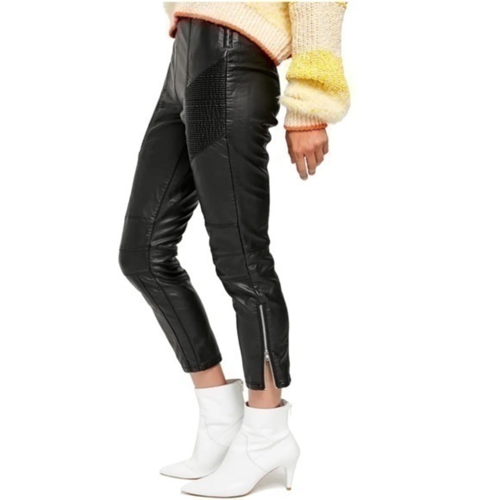 Free People Faux Leather Moto Skinny Leggings